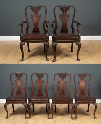 Lot 375 - A set of six early 18th century style mahogany...