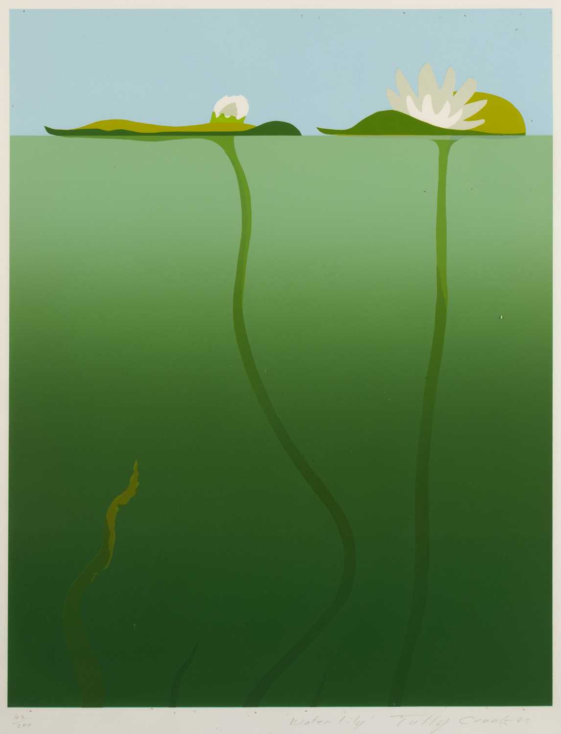 Lot 184 - Tully Crook (b.1938) 'Waterlily' lithograph,...