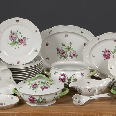 Lot 380 - A Herend porcelain part dinner service each...