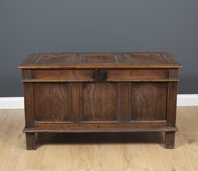 Lot 3 - An 18th century and later oak coffer with...