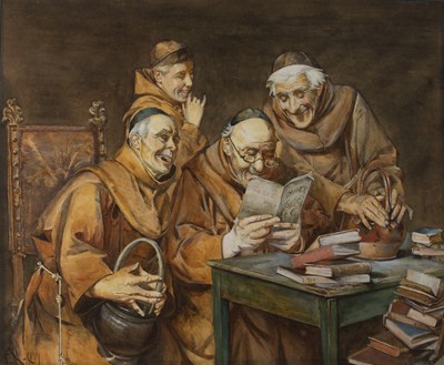 Lot 121 - A * F * An amusing tale, signed with monogram...