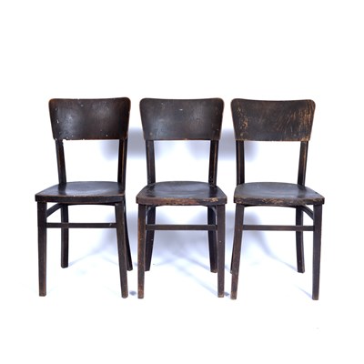 Lot 30 - In the manner of Thonet three bentwood stools...