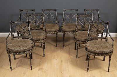 Lot 13 - A set of eight Regency style dining chairs...