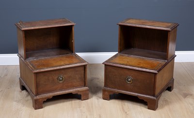 Lot 24 - A pair of George III style mahogany step...