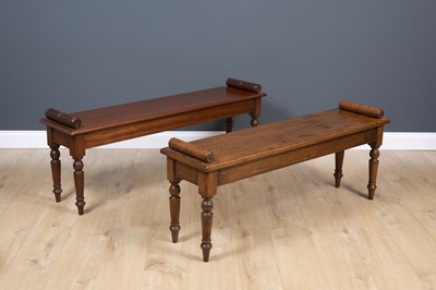 Lot 25 - A mahogany window seat with rectangular top...