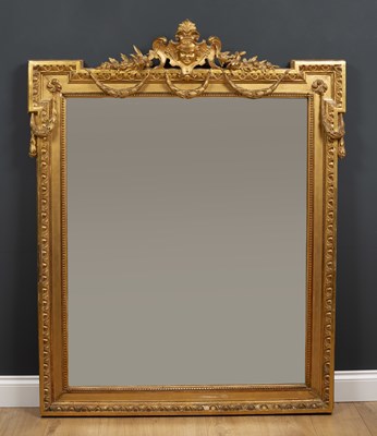 Lot 36 - A 19th century gilt wall mirror with outset...