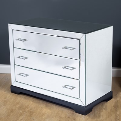 Lot 40 - A contemporary mirrored three drawer chest...