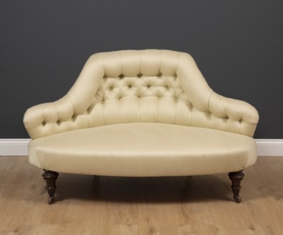 Lot 42 - A Victorian shaped low conversation seat with...