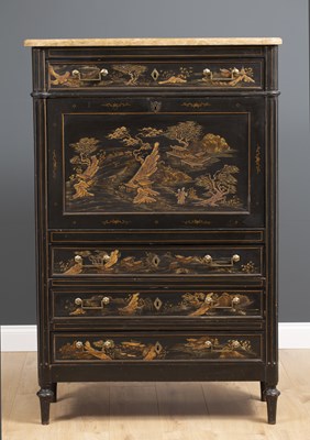 Lot 43 - A 19th century continental secretaire a...