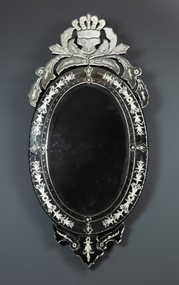 Lot 44 - A contemporary Venetian style oval wall mirror...