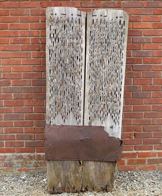 Lot 746 - A large weathered rustic scraping board the...