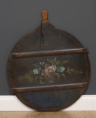 Lot 752 - A painted pine washing tub cover 63cm diameter