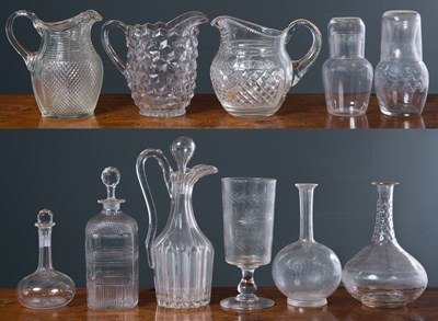 Lot 165 - A collection of antique and later glassware,...