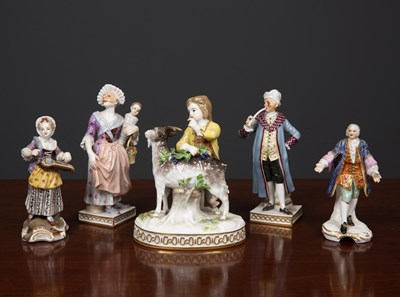 Lot 257 - A Meissen porcelain figurine depicting and boy...