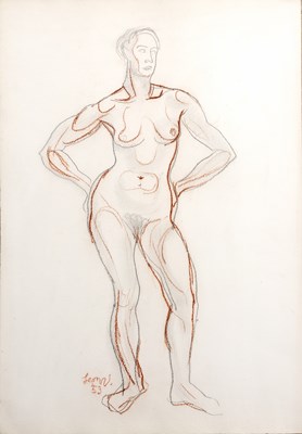 Lot 444 - Leon Underwood (1890-1975) Standing Nude, 1953...