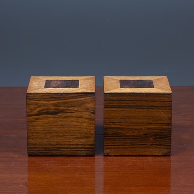 Lot 354 - A pair of Victorian rosewood and burrwood...