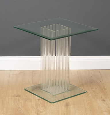 Lot 345 - A contemporary square glass occasional table...