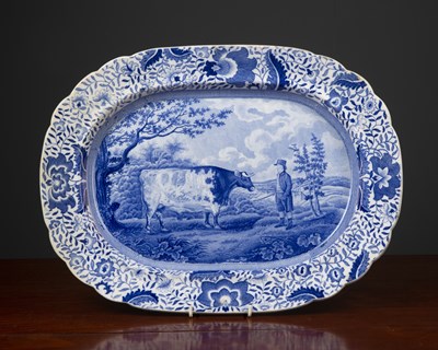 Lot 421 - A George III Durham Ox meat platter taken from...