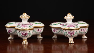 Lot 58 - A pair of French porcelain sweetmeat dishes...