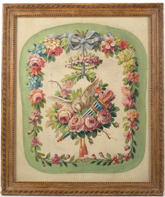 Lot 77 - A painted allegorical floral study depicting...