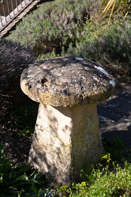 Lot 772 - A matched set of three staddle stones with...