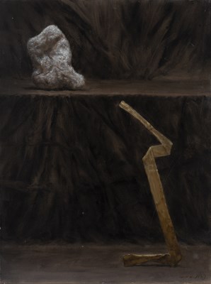 Lot 136 - Harry Holland (b.1941) 'Stonde and Taupe' oil...