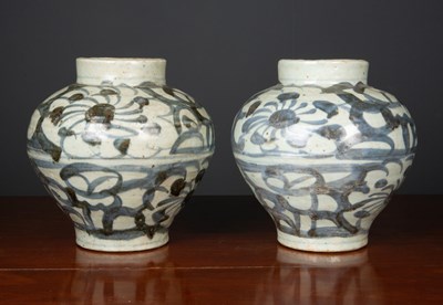 Lot 81 - A pair of antique South East Asian jars...