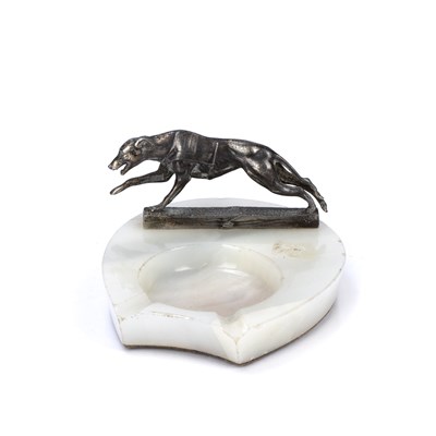 Lot 459 - Asprey of London onyx and metal ashtray, in...