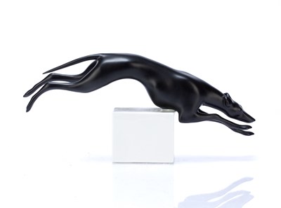 Lot 375 - Royal Dux porcelain model of a greyhound,...