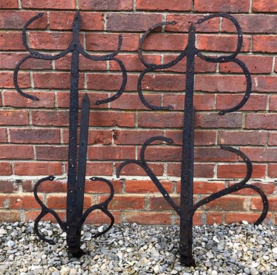 Lot 804 - A pair of old possibly Medieval wrought iron...