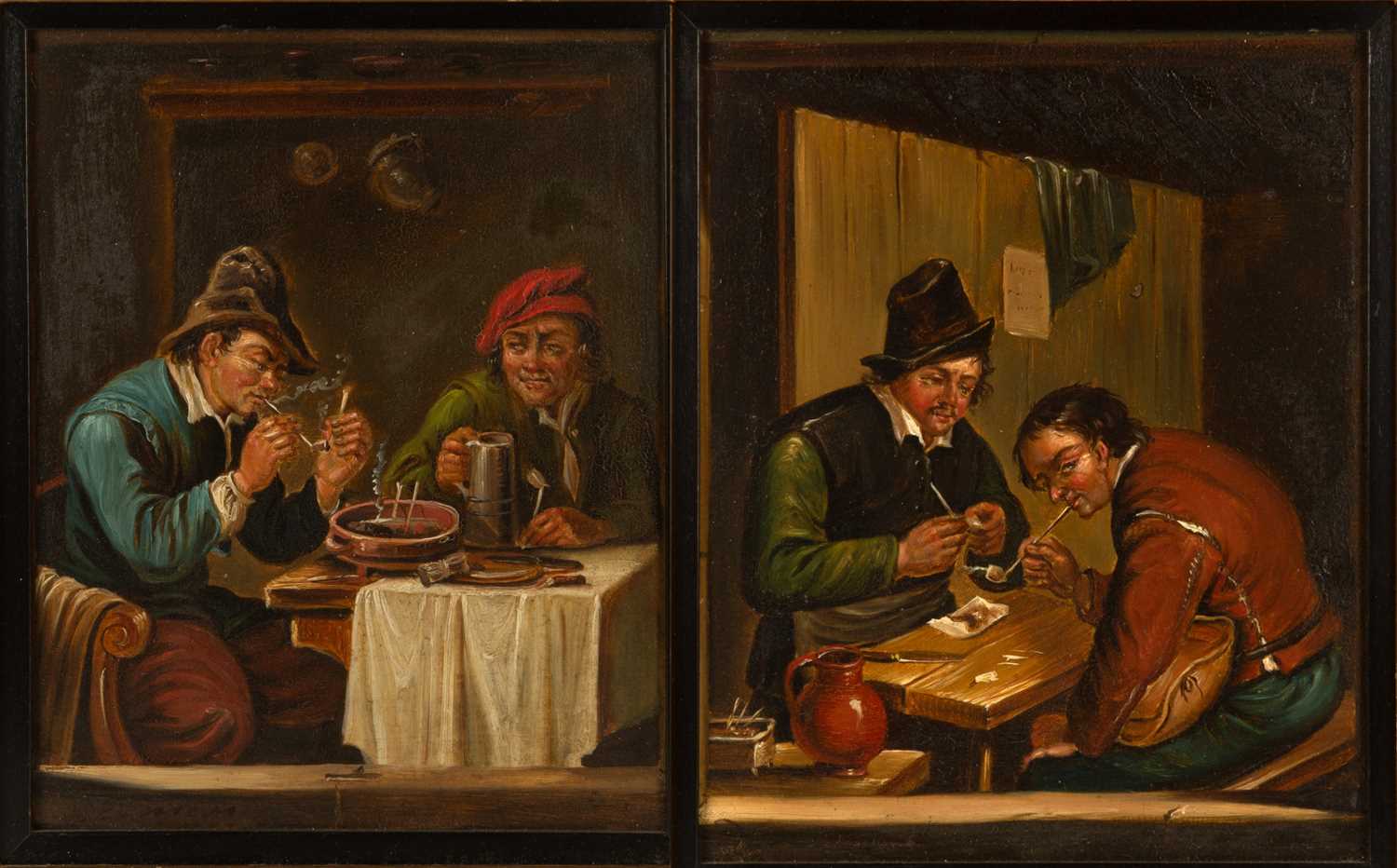 Lot 463 - After David Teniers Tavern scenes, a pair,...