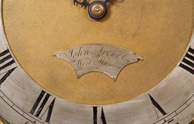 Lot 328 - John Trevett of West Marden oak longcase clock...