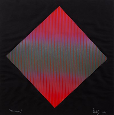 Lot 388 - Peter Sedgley (b.1930) Red Erect, 1979 signed,...