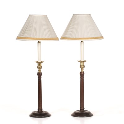 Lot 471 - A pair of George III style mahogany and brass...