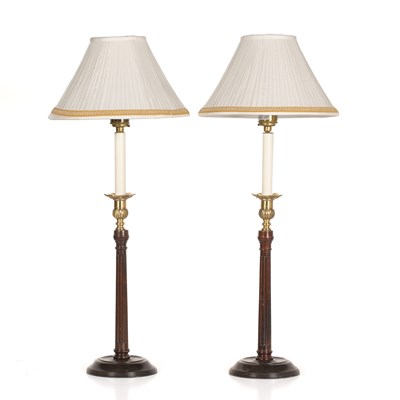 Lot 473 - A pair of George III style mahogany and brass...