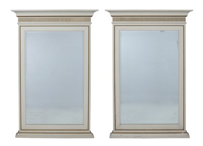 Lot 478 - A pair of modern cream and gilded rectangular...