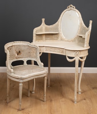 Lot 115 - An early 20th century white painted kidney...