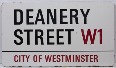 Lot 124 - An Enamel London road sign for 'DEANERY STREET...