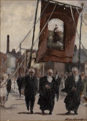 Lot 195 - 20th Century English School 'Walking Day' oil...