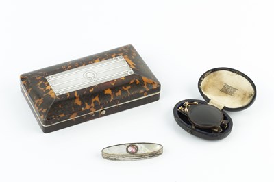 Lot 504 - A 19th Century tortoiseshell necessaire, the...