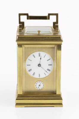 Lot 195 - A late 19th century French carriage clock, the...