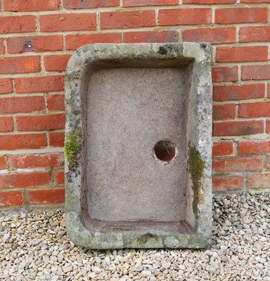 Lot 845 - An old stone shallow sink 75cm wide x 54cm...