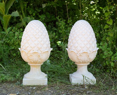 Lot 862 - A pair of cast composite white painted pine...