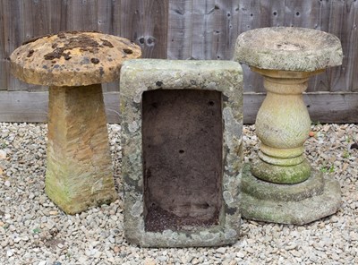 Lot 870 - A carved stone rectangular shallow sink, 61cm...