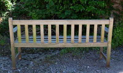 Lot 874 - A small teak garden bench 158cm wide