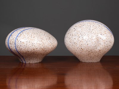 Lot 344 - A pair of Murano glass 'Pebble' table lamps...