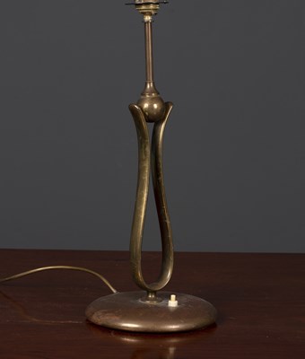 Lot 525 - A brass art nouveau table lamp the base 17cm...