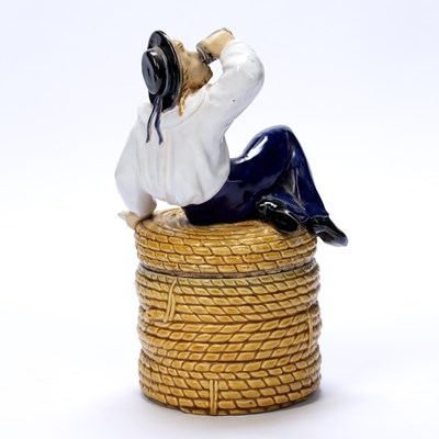 Lot 364 - Minton majolica tobacco jar and cover,...