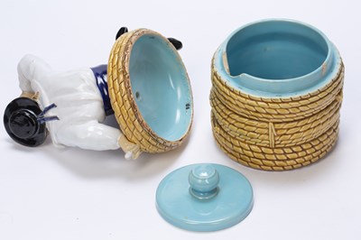 Lot 364 - Minton majolica tobacco jar and cover,...