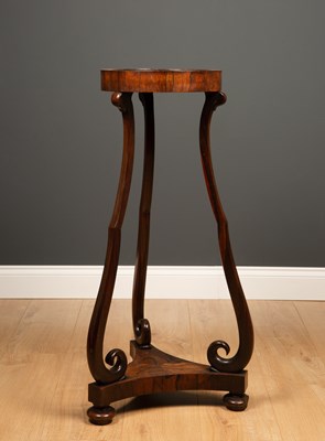 Lot 542 - A William IV rosewood jardiniere with circular...